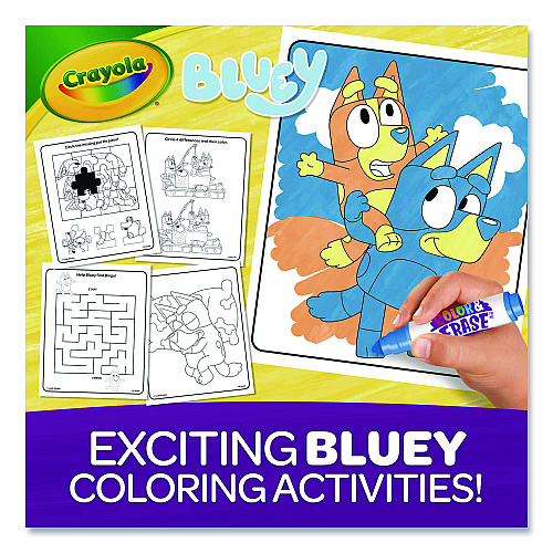 Crayola Bluey Color and Erase Reusable Activity Pad, Includes Three Markers, Ages 3 and Up, 16 Pages (811531)