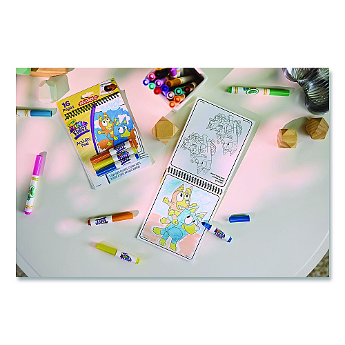Crayola Bluey Color and Erase Reusable Activity Pad, Includes Three Markers, Ages 3 and Up, 16 Pages (811531)