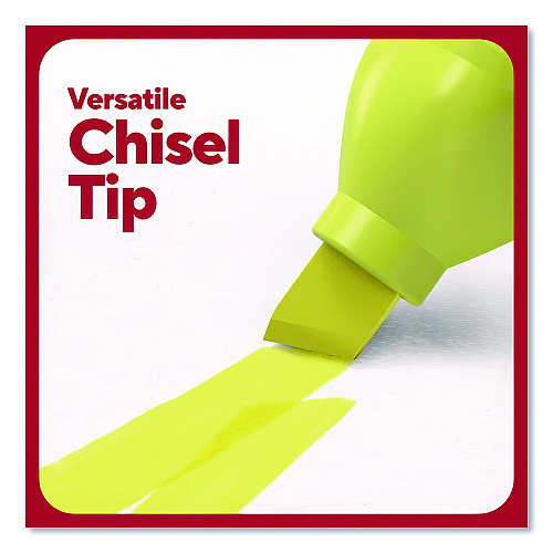 TRU RED Tank Style Chisel Tip Highlighter, Yellow Ink, Chisel Tip, Yellow Barrel, 5/Pack (24376623)