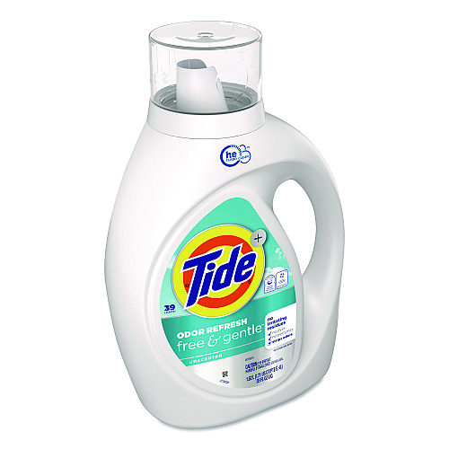 Tide Free and Gentle Odor Refresh Liquid Laundry Detergent, 39 Loads, 55 oz Bottle, 4/Carton (17251)