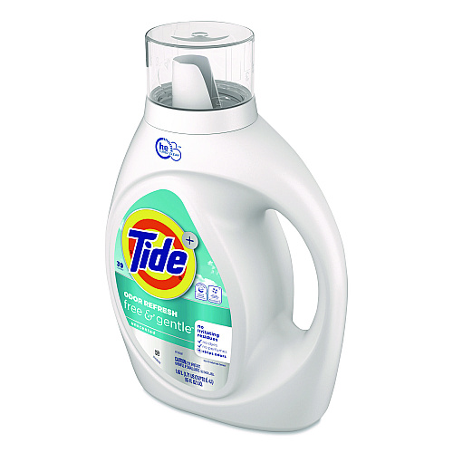 Tide Free and Gentle Odor Refresh Liquid Laundry Detergent, 39 Loads, 55 oz Bottle, 4/Carton (17251)