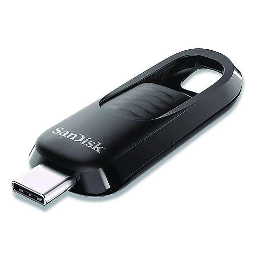 SanDisk Ultra Slider USB 3.2 Type C Flash Drive, 256 GB, Black (SDCZ480256GA)