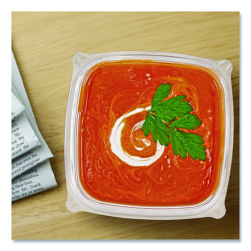 Dart Square Plastic Bowls, 12 oz, 8.5 x 8.5 x 2.64, Clear, Plastic, 63 Bowls/Sleeve, 8 Sleeves/Carton (C12SB)