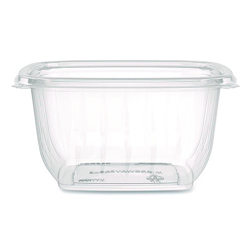 Dart Square Plastic Bowls, 16 oz, 8.5 x 8.5 x 1.96, Clear, Plastic, 63 Bowls/Sleeve, 8 Sleeves/Carton (C16SB)