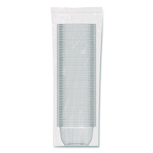 Dart Square Plastic Bowls, 16 oz, 8.5 x 8.5 x 1.96, Clear, Plastic, 63 Bowls/Sleeve, 8 Sleeves/Carton (C16SB)