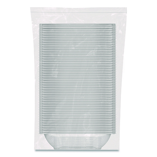 Dart Square Plastic Bowls, 32 oz, 5 x 5 x 1.49, Clear, Plastic, 63 Bowls/Sleeve, 4 Sleeves/Carton (C32SB)