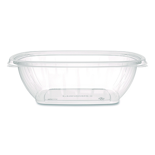 Dart Square Plastic Bowls, 48 oz, 5 x 5 x 2.55, Clear, Plastic, 63 Bowls/Sleeve, 4 Sleeves/Carton (C48SB)
