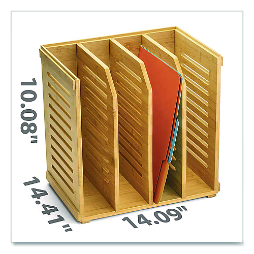 Officemate Bamboo Magazine File, 14.09 x 14.41 x 14.41, Brown (71006)