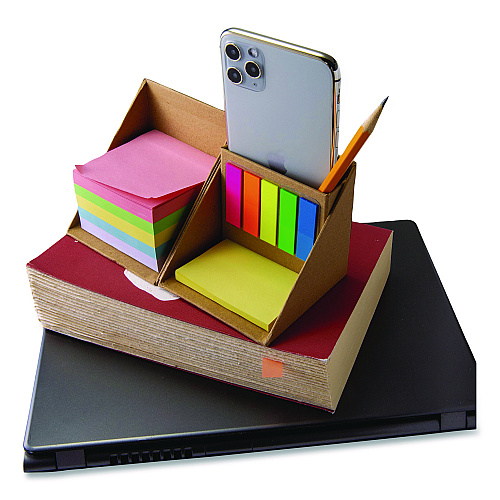 Officemate Desk Supply Organizer, 3 Compartments, 3.5 x 3.5 x 3.5, Brown, Paper (21559)