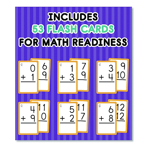 Carson-Dellosa Addition 0 to 12 Flash Cards, 3.25  x 5.25, Assorted Colors, 54 Cards (0769677118)