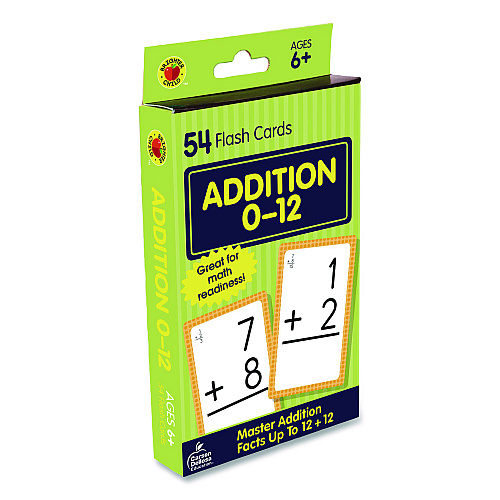 Carson-Dellosa Addition 0 to 12 Flash Cards, 3.25  x 5.25, Assorted Colors, 54 Cards (0769677118)