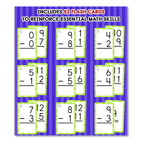 Carson-Dellosa Subtraction 0 to 12 Flash Cards, 3.25 x 5.25, Assorted Colors, 54 Cards (0769677215)