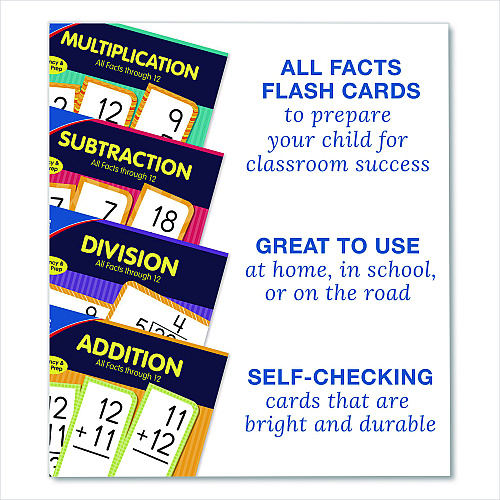 Carson-Dellosa Fractions Flash Cards, 3.25 x 5.25, Assorted Colors, 54 Cards (0769677339)