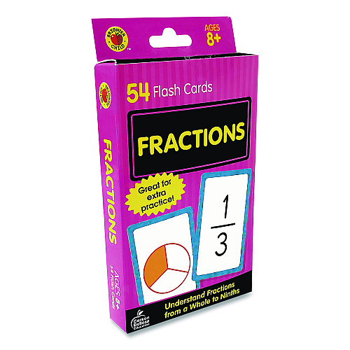 Carson-Dellosa Fractions Flash Cards, 3.25 x 5.25, Assorted Colors, 54 Cards (0769677339)