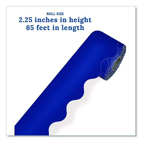 Carson-Dellosa Rolled Scalloped Border, 2.25" x 65 ft, Navy (108469)