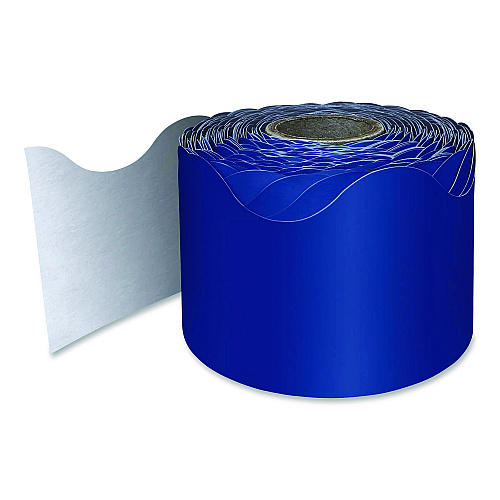 Carson-Dellosa Rolled Scalloped Border, 2.25" x 65 ft, Navy (108469)