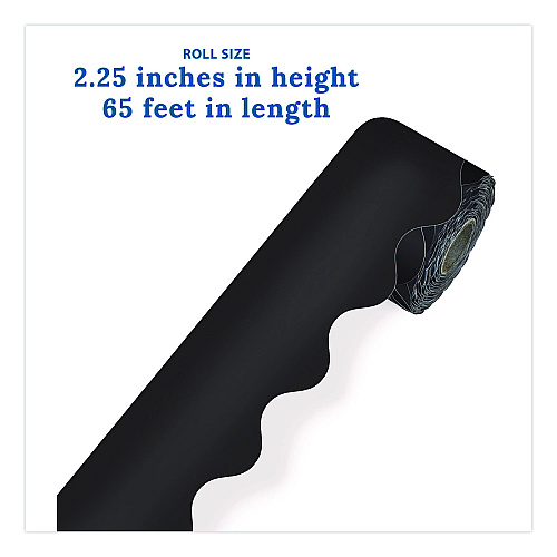 Carson-Dellosa Rolled Scalloped Border, 2.25" x 65 ft, Black (108472)