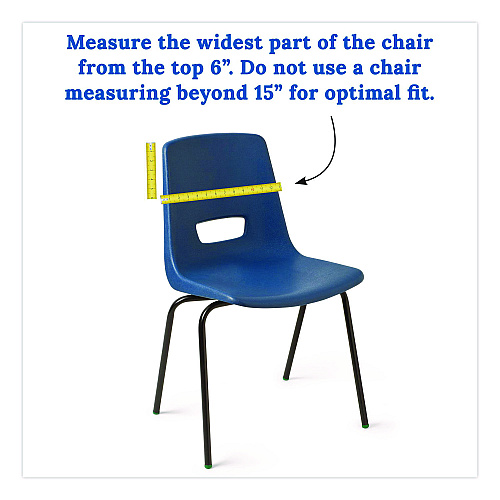 Carson-Dellosa Chairback Buddy for Student Chairs with a Back Width Up to 15", Medium, 15 x 1.5 x 19, Fabric, Blue/Yellow (158036)