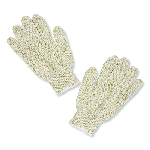 ProWorks String Knit Glove, Large, Elastic Cuff, Natural, Dozen