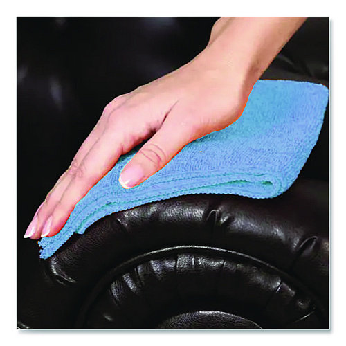 MicroWorks Microfiber Towels, 12 x 12, Blue, Dozen