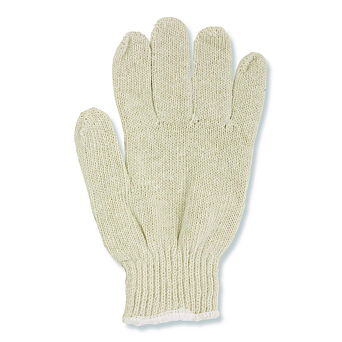 ProWorks String Knit Glove, Large, Elastic Cuff, Natural, Dozen