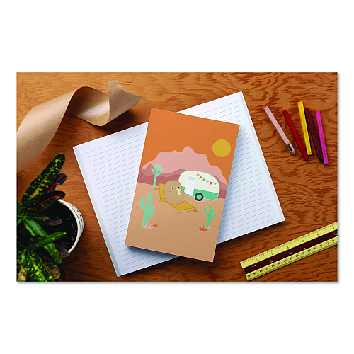 Denik Smoko Tayto Potato Joshua Tree Layflat Notebook, 1-Subject, Medium/College Rule, Tan/Orange/White Cover, (72) 8 x 5 Sheets (LFC1896L)