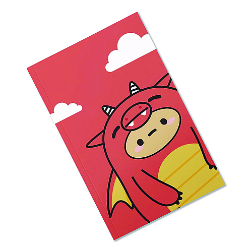 Denik Smoko Tayto Dragon Layflat Notebook, 1-Subject, Medium/College Rule, Orange/Yellow/White Cover, (72) 8 x 5 Sheets (LFC1902L)