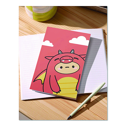 Denik Smoko Tayto Dragon Layflat Notebook, 1-Subject, Medium/College Rule, Orange/Yellow/White Cover, (72) 8 x 5 Sheets (LFC1902L)