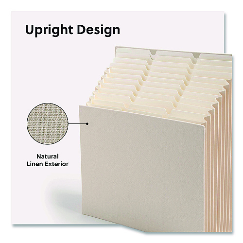 Smead Stadium File, 10.5" Expansion, 12 Sections, 1/3-Cut Tabs, Letter Size, Beige (70226)