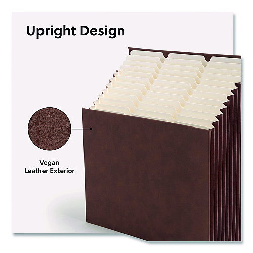 Smead Stadium File, 10.5" Expansion, 12 Sections, 1/3-Cut Tabs, Letter Size, Saddle (70228)