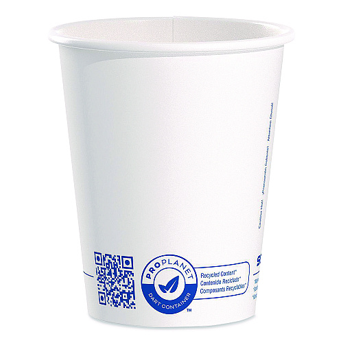 SOLO Recycled Content PCF Paper Hot Cups, ProPlanet Seal, 10 oz, White/Blue, 1,000/Carton (370RCPLANET)