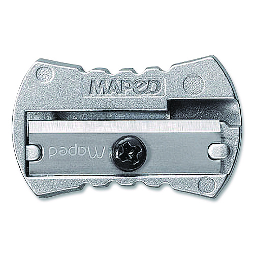 Maped Helix Classic 1-Hole Metal Pencil Sharpener, 2.26 x 0.49 x 4.33, Silver (006600)