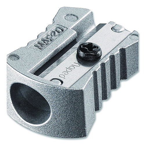 Maped Helix Classic 1-Hole Metal Pencil Sharpener, 2.26 x 0.49 x 4.33, Silver (006600)