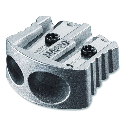 Maped Helix Classic 2-Hole Metal Pencil Sharpener, 2.56 x 0.67 x 4.92, Silver (006700)