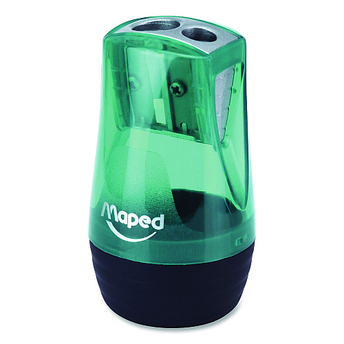 Maped Helix Tonic 2-Hole Canister Pencil Sharpener, 3.74 x 1.6 x 4.92, Randomly Assorted Colors (069149)