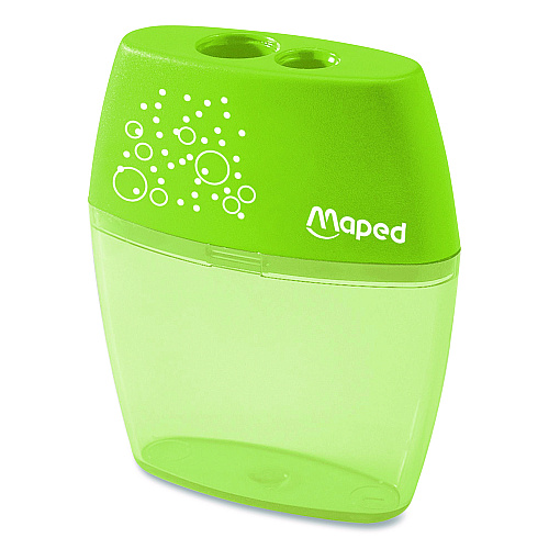 Maped Helix Shaker Two-Hole Canister Pencil Sharpener, 3.74 x 1.02 x 4.92, Randomly Assorted Color (634755)