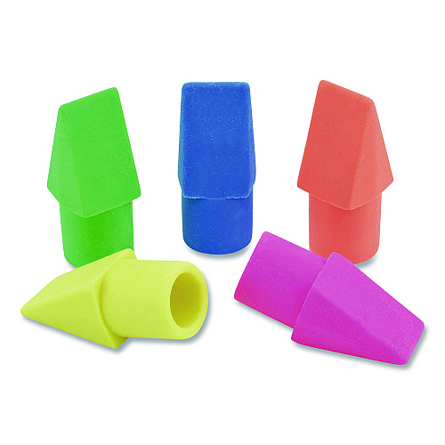 Maped Helix Classic Pencil Cap Erasers, For Pencil Marks, Assorted Colors, 15/Pack (37158)