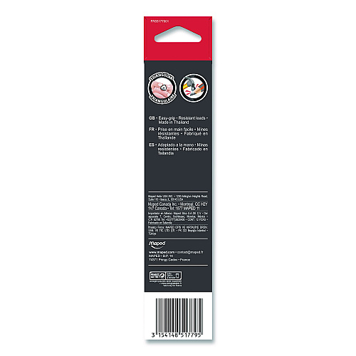 Maped Helix Essentials Triangular Pre-Sharpened Pencils, HB (#2), Black Lead, Yellow Barrel, 12/Box (851779ZT)