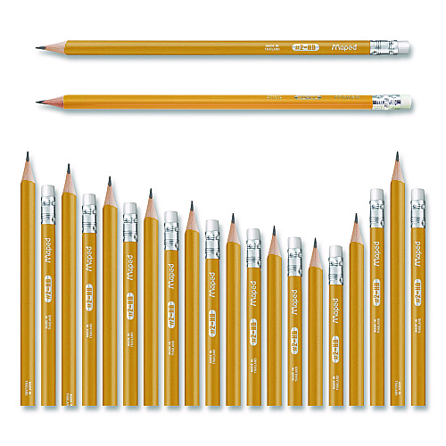 Maped Helix Essentials Triangular Pre-Sharpened Pencils, HB (#2), Black Lead, Yellow Barrel, 144/Box (851770ZT)