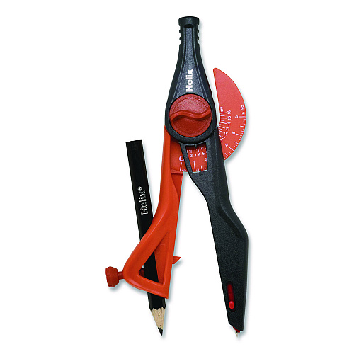 Maped Helix Universal Plastic Locking Compass, 12" Maximum Diameter, Randomly Assorted Colors (37279)