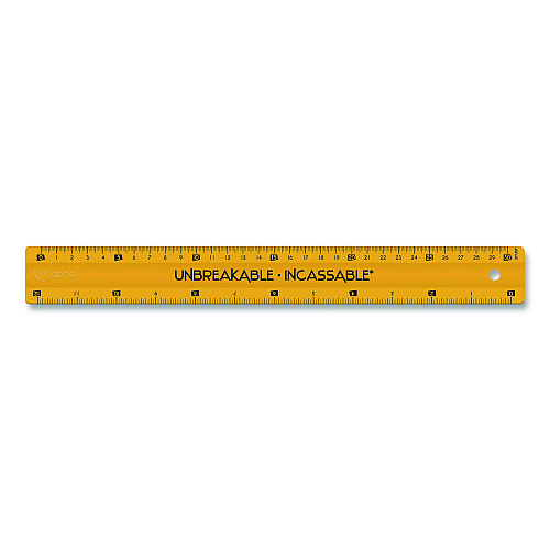 Maped Helix Unbreakable 12" Ruler, Standard/Metric, 12.72" Long, Randomly Assorted Color (245648)