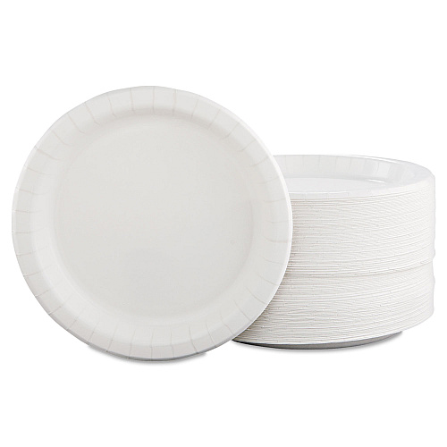SOLO Bare Eco-Forward Clay-Coated Paper Dinnerware, ProPlanet Seal, Plate, 8.5" dia, White, 125/Pack, 4 Packs/Carton (MP9BR2054)