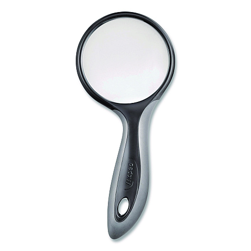 Maped Helix 2.5X Soft Touch Large Magnifying Glass, Plastic Lens, 3" dia, Randomly Assorted Color (393549)