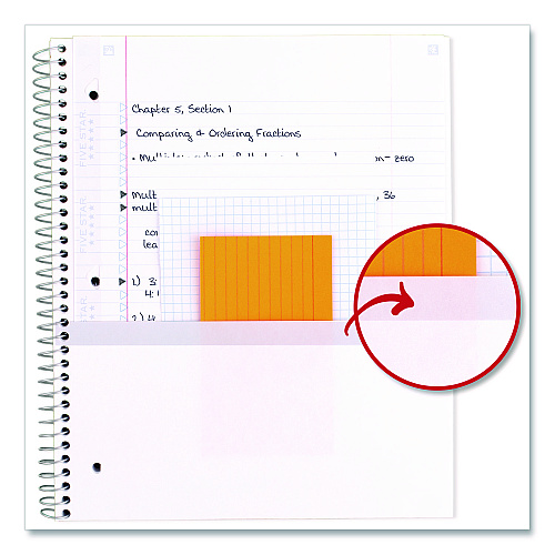Five Star Simple Waves Organic Lines Notebook w/ Study App, 1-Subject, Med/College Rule, Assorted Cover Color (80) 11 x 8.5 Sheets (820233F)