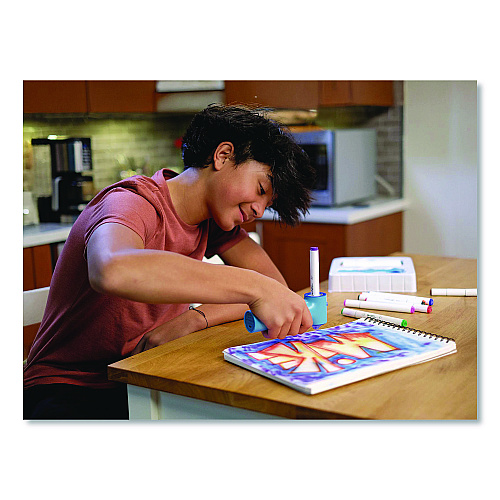 The Pencil Grip AirColor Airbrush Kit, (10) Markers/(2) Stencils/(1) Airbrush/(1) Charging Cable, 4 Kits/Carton (49004)