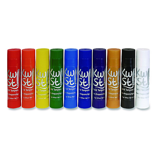 The Pencil Grip Kwik Stix Tempera Paint Set, 10 Assorted Colors, 10 Paint Sticks/Pack, 12 Packs/Carton (69912)