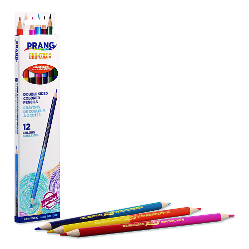 Prang Duo-Color Colored Pencil Sets, 3 mm, 2B (#2), Assorted Lead, Assorted Barrel, 6/Pack (22106X0002)