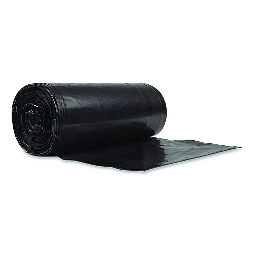 Pitt Plastics Eco Strong Can Liners, 60 gal, 1.35 mil, 38" x 58", Black, Perforated Roll, 100/Carton (EC385812K)