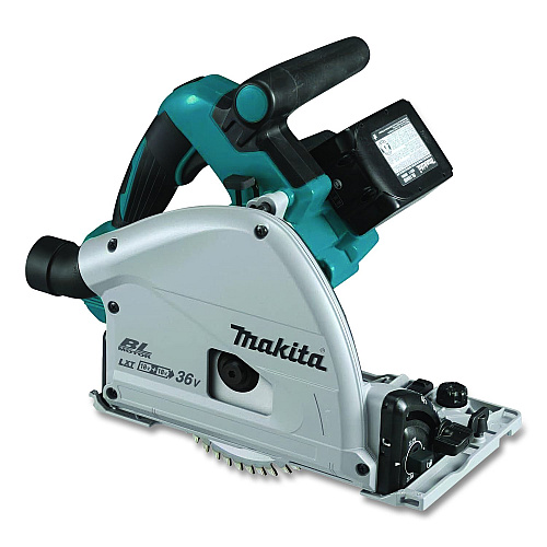 Makita 18V X2 (36V) LXT Brushless Lithium-Ion 6.5" Cordless Plunge Circular Saw Kit with Batteries, 6,300 RPM, 0 to +48 Degree Bevel (XPS01PTJ)