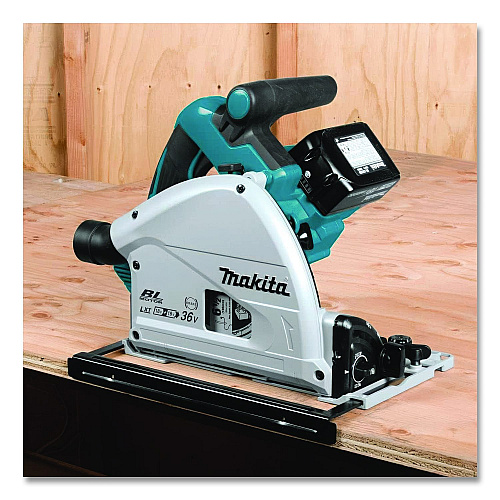 Makita 18V X2 (36V) LXT Brushless Lithium-Ion 6.5" Cordless Plunge Circular Saw Kit with Batteries, 6,300 RPM, 0 to +48 Degree Bevel (XPS01PTJ)